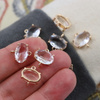 Łącznik owal w złotej oprawie crystal deluxe 12x8mm