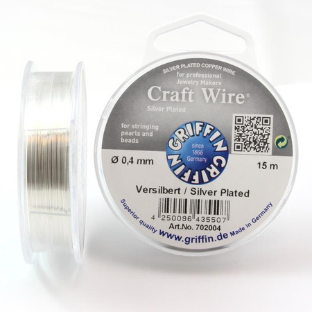 Griffin Drut posrebrzany 0,4mm/15m