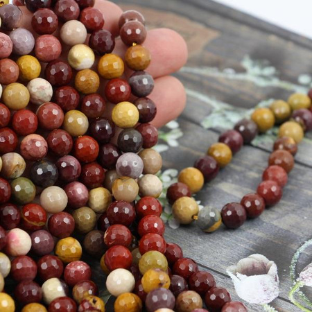 Jaspis mokait kula fasetowana 8mm