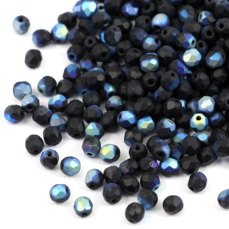 Fire Polish 3mm Jet AB Matted [40szt]