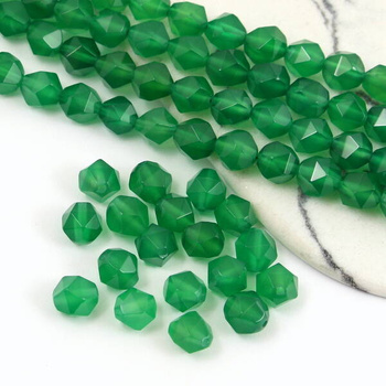 Agat zielony orzech fasetowany 8mm