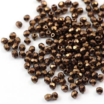 Fire Polish 3mm Jet Bronze [40szt]