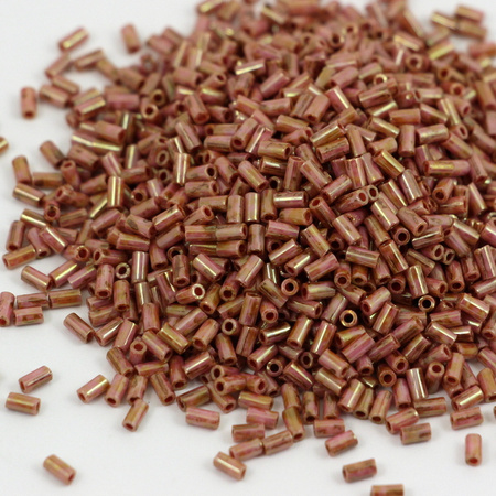 Toho Bugle #1 HYBRID Luster - Opaque Rose/Gold Topaz 3mm [5g]