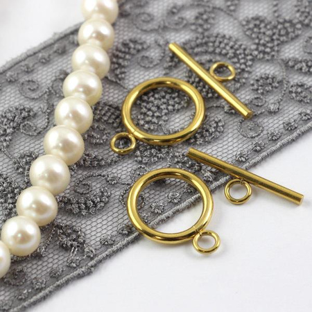 Zapięcie toggle stal szlachetna pozłacana 14mm