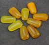 Kaboszon agat brazylijski trapez żółty 26x14mm