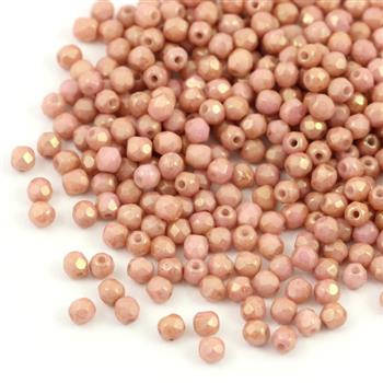 Fire Polish 3mm Chalk White Red Luster [40szt]