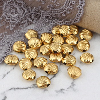 Przekładka muszla stal szlachetna pozłacana 8mm