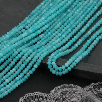 Amazonit oponka fasetowana 3x2mm [sznur 39cm]