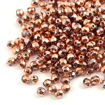 Fire Polish 4mm Crystal Capri Gold Full [20szt]