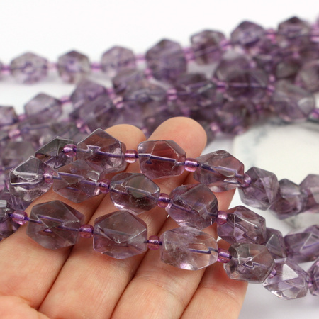 Ametyst orzech fasetowany 15x11mm