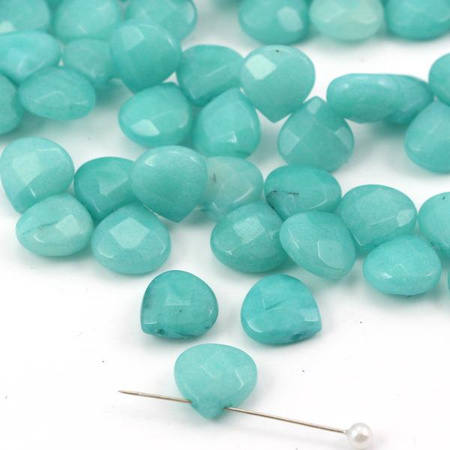 Jadeit łezka fasetowana miętowa 14x14mm