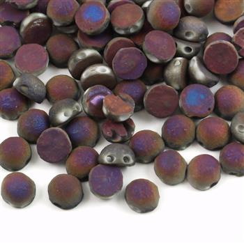 CzechMates Cabochon 6mm Etched Chalk White Sliperit Full [10szt]