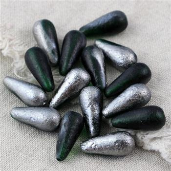 Drop Beads Chryzolite Chrome 20x9mm