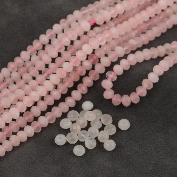 Kwarc różowy oponka fasetowana 6x5mm