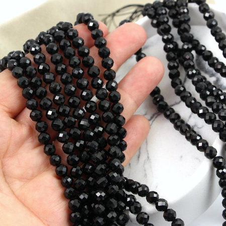 Turmalin czarny kula fasetowana 6mm