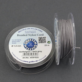 Griffin sznurek nylonowy szary 1mm [1 szpula/25 m]