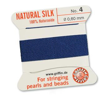 Griffin Nici jedwabne z igłą dark blue 0,60mm [2m]