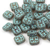 Patina Brick Beads Light Topaz Turquoise 12x11mm [1szt]