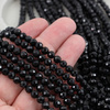 Turmalin czarny kula fasetowana 5mm [sznur 39cm]