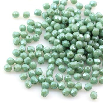 Fire Polish 4mm Chalk White Teal Luster [20szt]