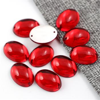 Kaboszon akrylowy jelly bordowy owal 18x13mm