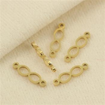 Łącznik nieskończoność stal szlachetna pozłacana PVD 15x4mm