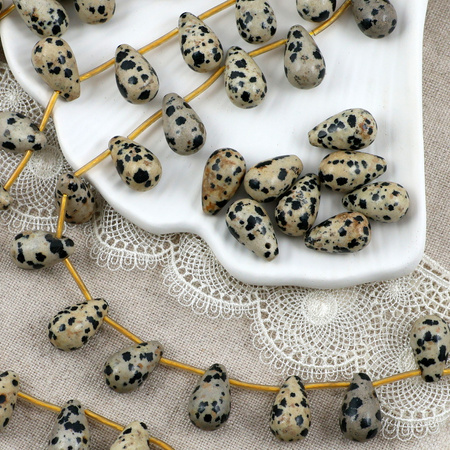 Jaspis dalmatyński kropla gładka 16x10mm