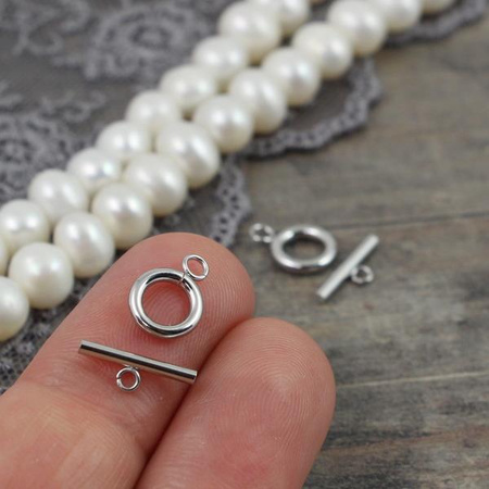 Zapięcie mini toggle stal szlachetna srebrne 8mm