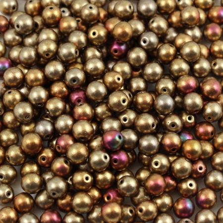 Round Beads Metallic Ancient Gold 6mm [20szt]