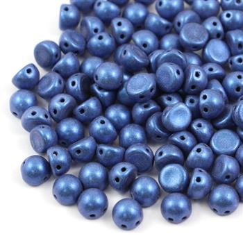 CzechMates Cabochon 7mm Metallic Suede Blue [10szt]