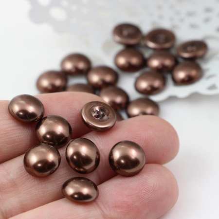Glass Pearl Cabochon Dark Copper 10mm