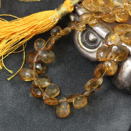 Cytryn łezka briolette fasetowana 8x6mm [3szt]