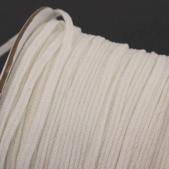 Sznurek sutasz prążkowany 4mm biały [1metr]