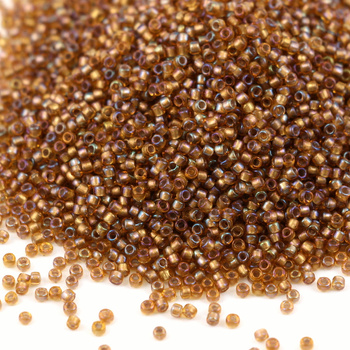 Toho Round 15/0 Gold-Lined Topaz [5g]