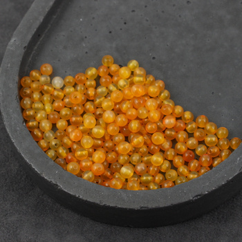 Agat brazylijski kula gładka ciemnożółta 4mm [10szt]