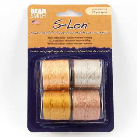 Nici nylonowe S-Lon bead cord HONEY BUTTER MIX 0,5mm/70m [4szt]