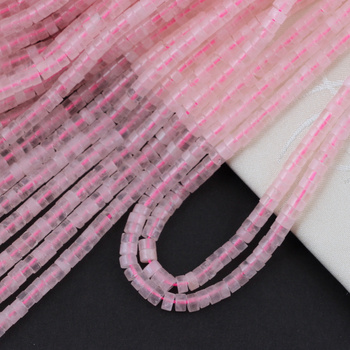 Kwarc różowy dysk gładki 4x2mm [sznur 38cm]