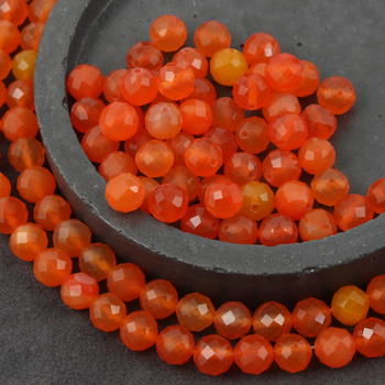 Agat brazylijski kula fasetowana pomarańczowa 8mm