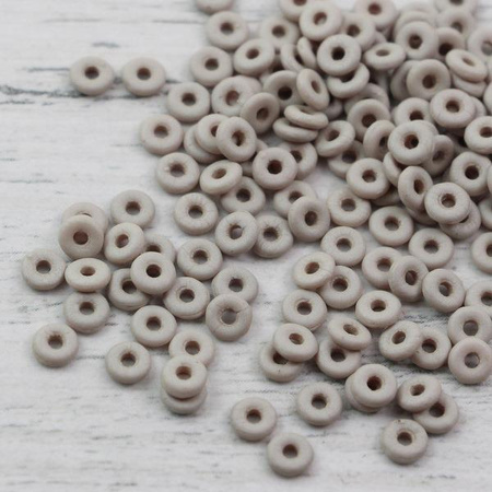 O bead donut 4x1mm Alabaster Light Olivine Beige Silk Mat [2,5g]