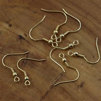 Bigle otwarte z kulką stal szlachetna pozłacana PVD 20x17mm [para]