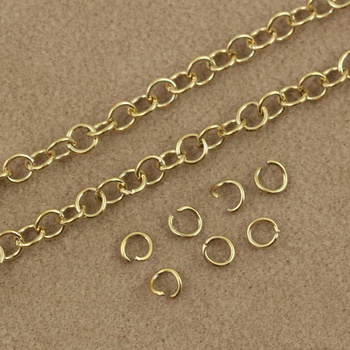 Ogniwo otwarte 4x0,7mm stal szlachetna pozłacana PVD [29cm=100szt]