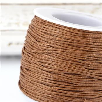 Sznurek bawełniany woskowany brązowy 1mm [szpula 80m]