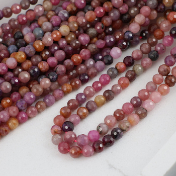 Rubin kula fasetowana 5mm [sznur 39cm]