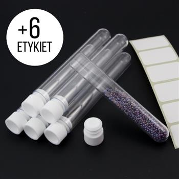 Probówka fiolka na koraliki 7,5x1,2cm [6szt]