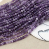 Ametyst kula fasetowana 3mm [sznur 39cm]