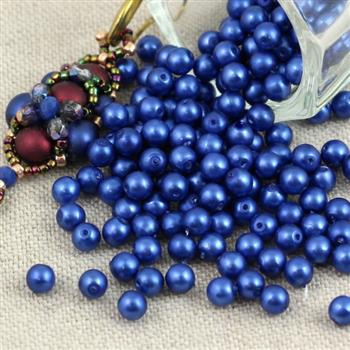 Round Beads Velvet Shapphire 4mm [50szt]