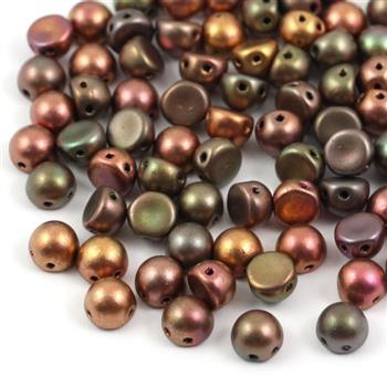 CzechMates Cabochon 7mm Matte Metallic Bronze Iris [10szt]
