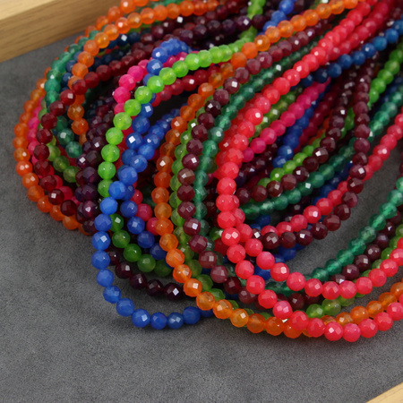 Agat brazylijski kula fasetowana zielona 6mm