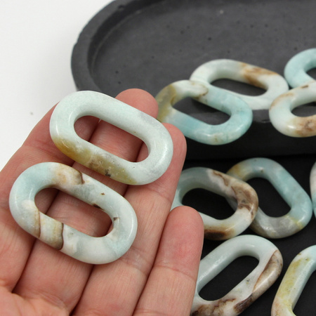 Amazonit owal okienko 40x25mm