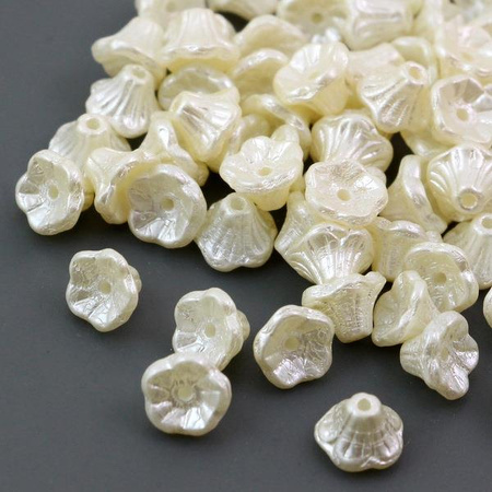 Flower Cup Beads Alabaster Pastel 7x5mm [10szt]